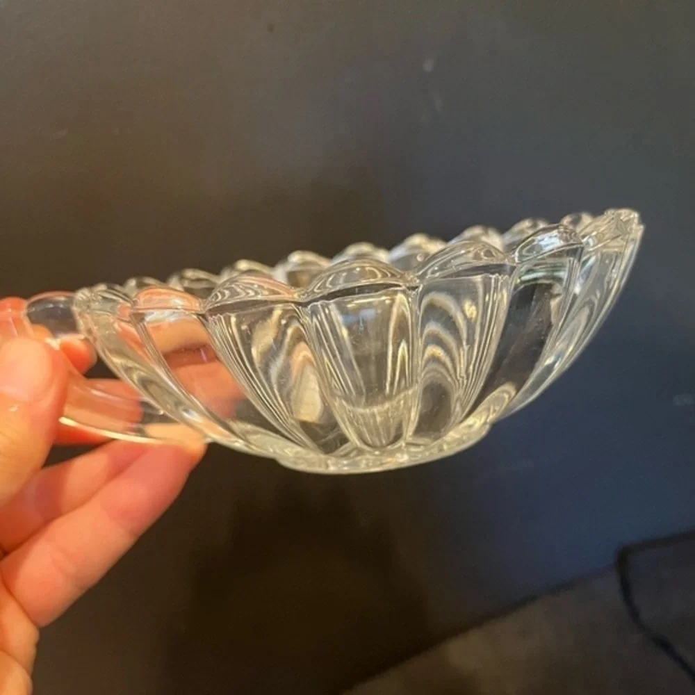 Vintage Manganese UV Reactive Glass Single Handle Bowl Dish